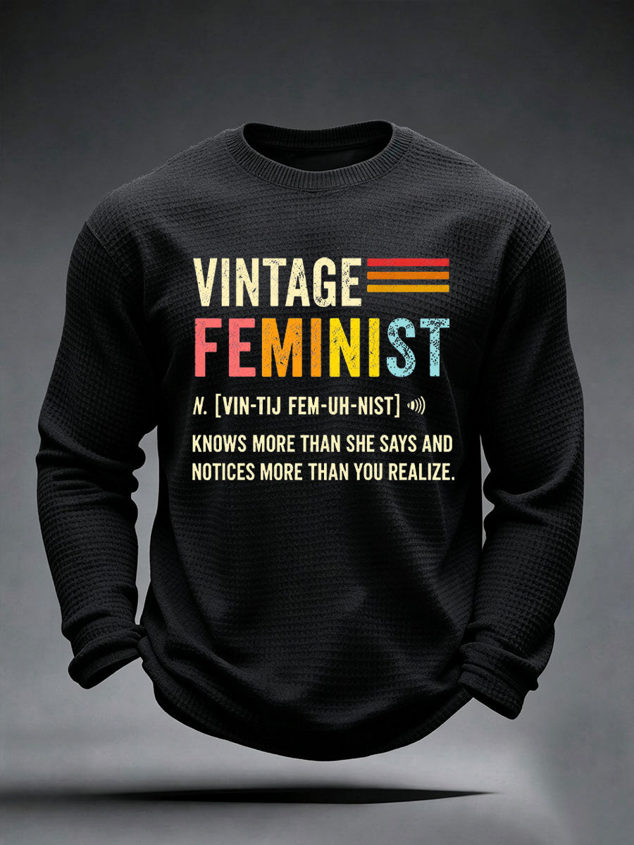 Men's Vintage Feminist Waffle Top