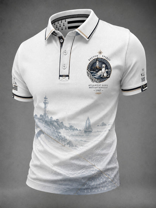 Chemise pour homme imprimée celtique de Bretagne, France