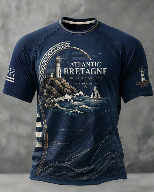 T-shirt pour hommes imprimé celtique de Bretagne, France