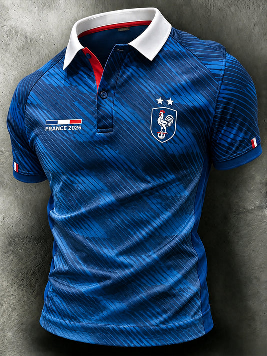 Polo à imprimé France Football pour homme