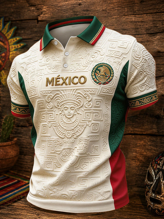 Camisetas casuales con estampado artístico para amantes del fútbol mexicano, para hombre