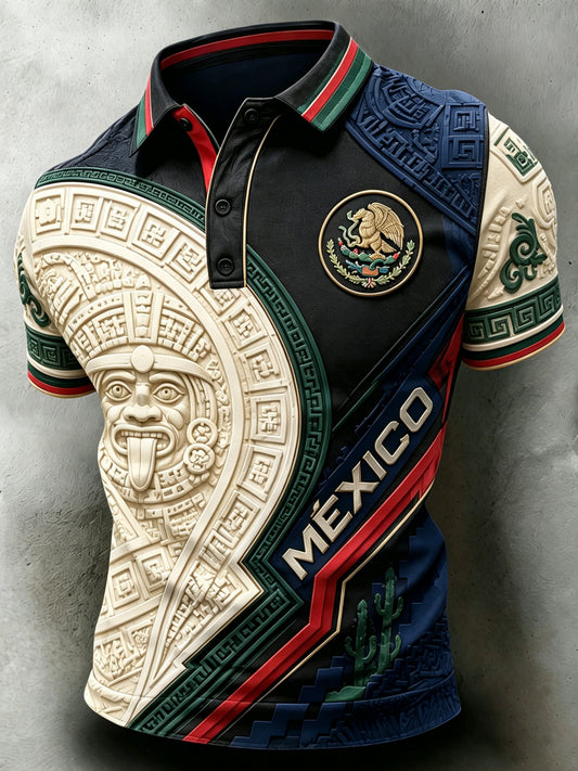 Polo ocasional portugués retro de la impresión del arte del ventilador del fútbol