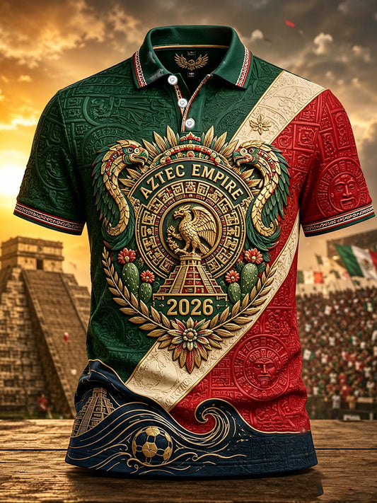 Camisetas casuales con estampado artístico para amantes del fútbol mexicano, para hombre