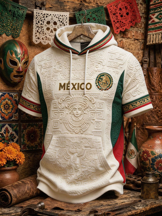 Camisetas casuales con estampado artístico para amantes del fútbol mexicano, para hombre