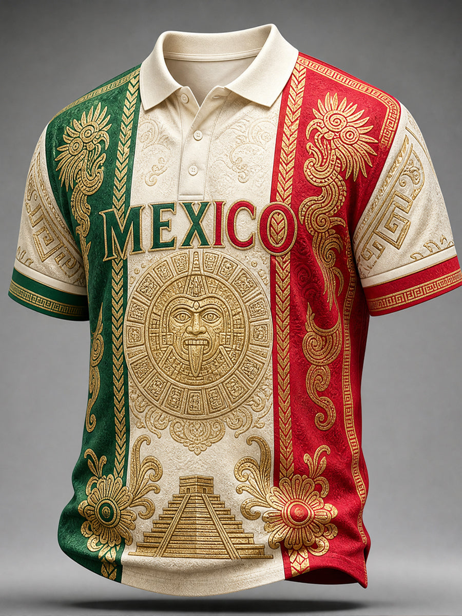 El entusiasta del fútbol del arte mexicano imprimió el polo de manga corta ocasional