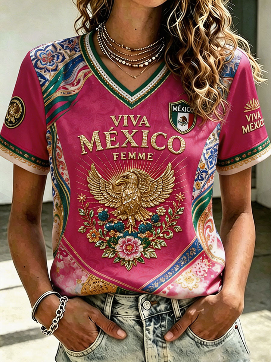 Camisetas con estampado Mexico Pride Art de mujer
