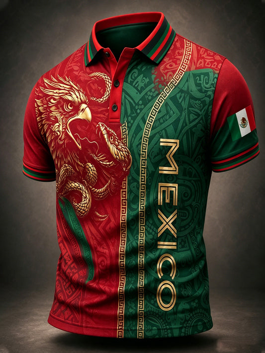 Partido de fútbol mexicano de los hombres que anima elemento Art Print Polo