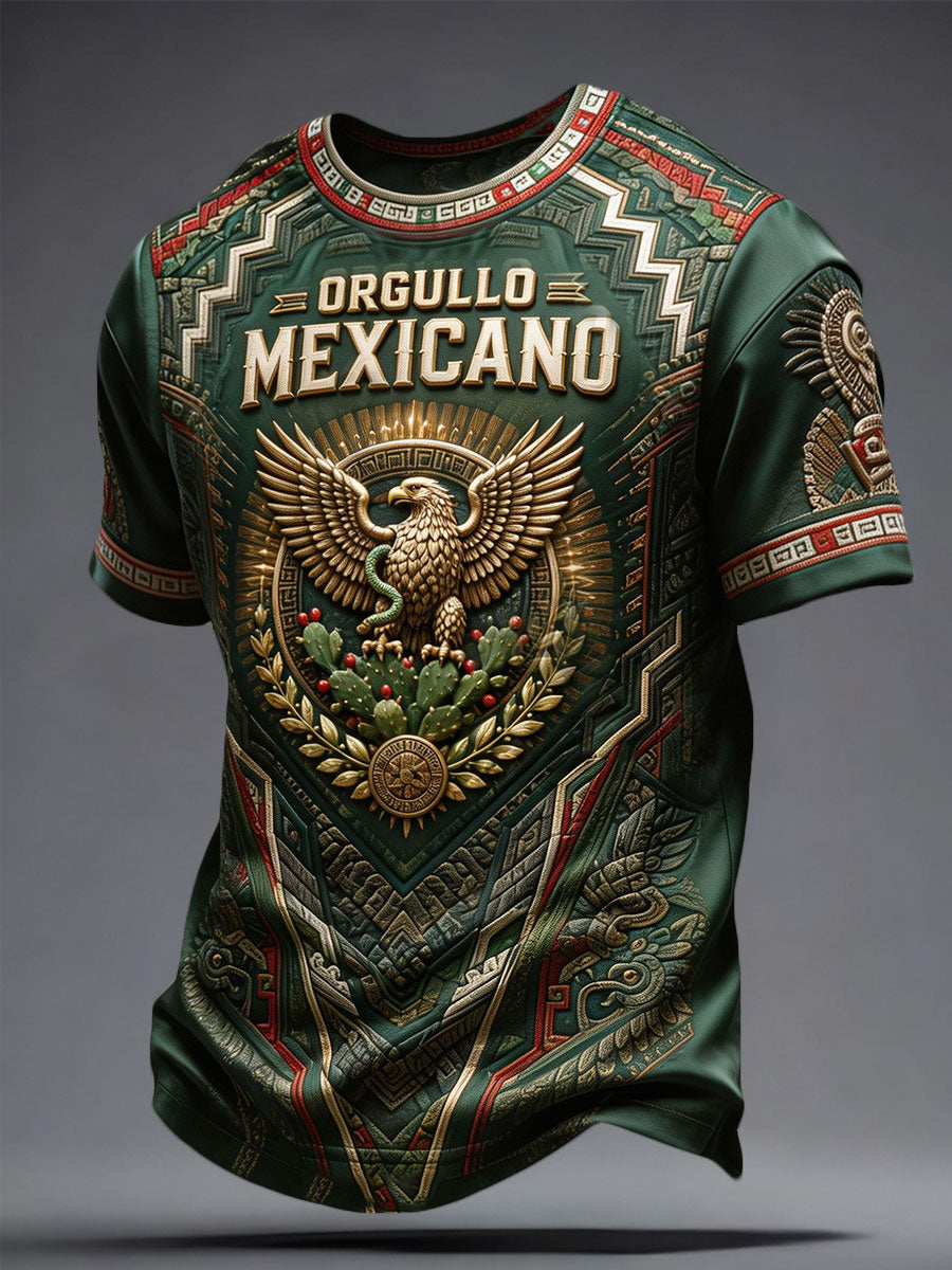 Camiseta estampada con diseño del orgullo mexicano para hombre