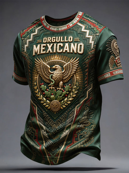 Camiseta estampada con diseño del orgullo mexicano para hombre