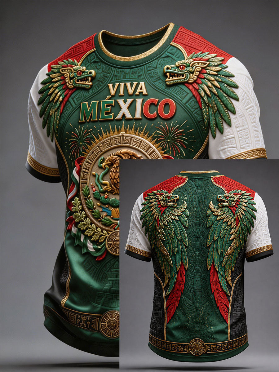 Camiseta estampada con diseño del orgullo mexicano para hombre