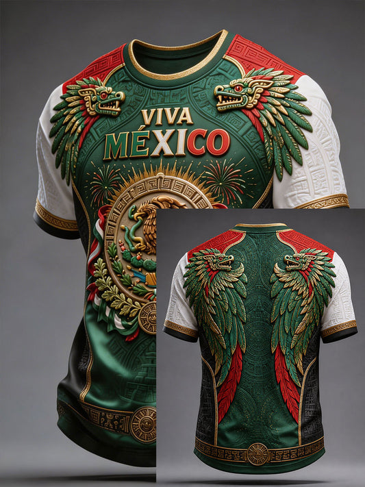 Camiseta estampada con diseño del orgullo mexicano para hombre