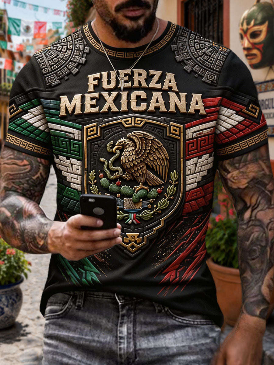 Camiseta estampada con diseño del orgullo mexicano para hombre