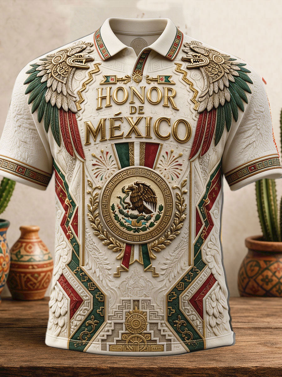 Camisetas casuales con estampado artístico del orgullo mexicano para hombre