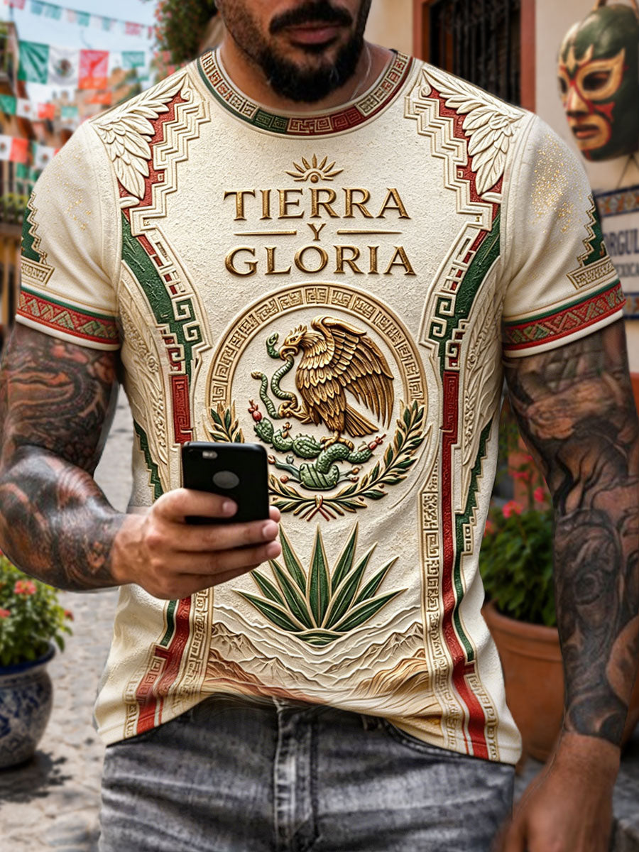 Camiseta estampada con diseño del orgullo mexicano para hombre