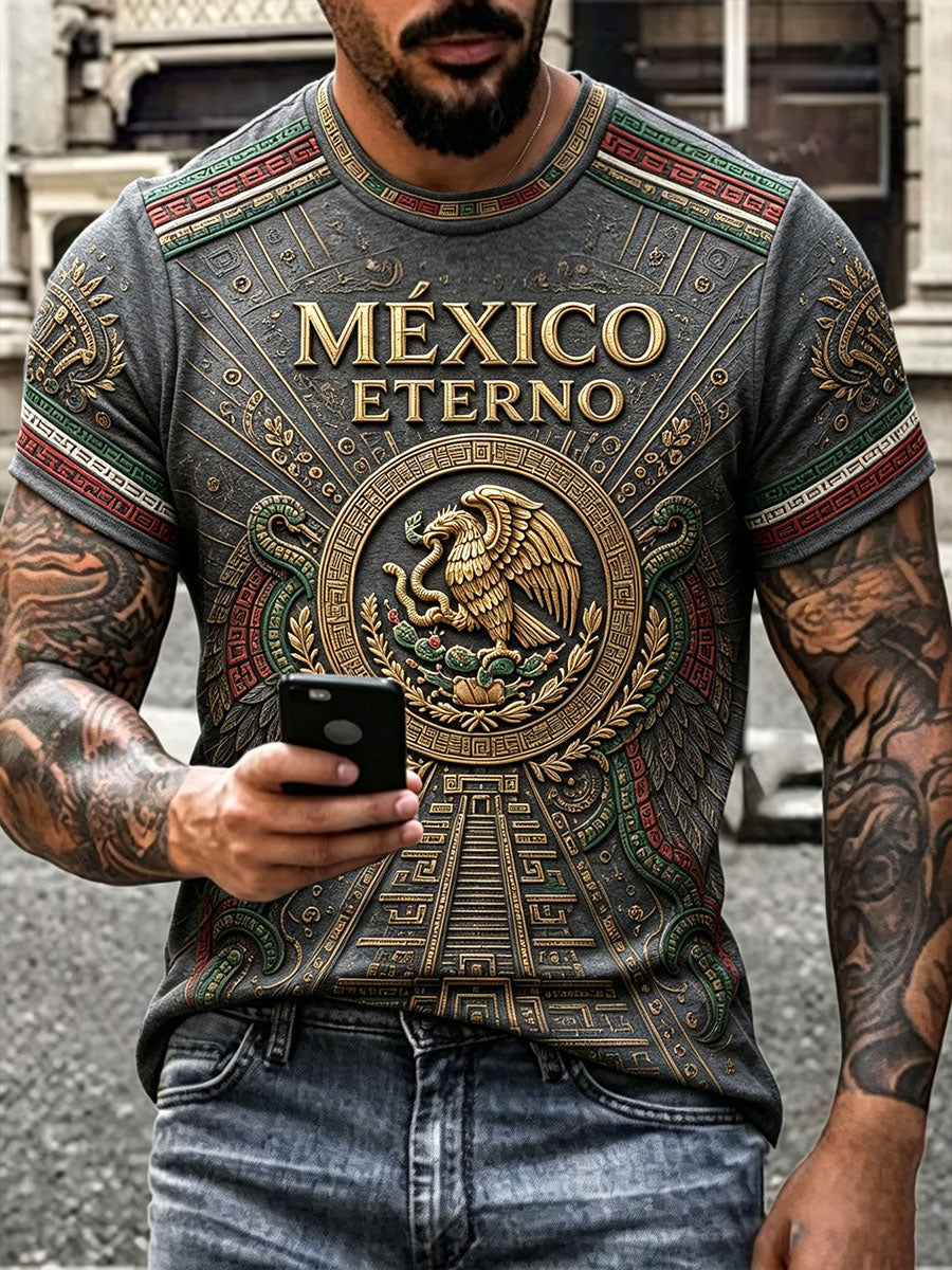 Camiseta estampada con diseño del orgullo mexicano para hombre