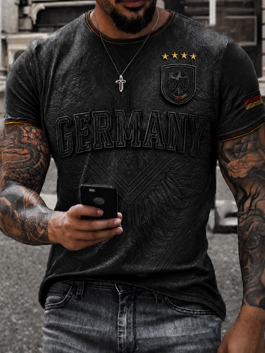 Männer Deutschland Fußball Fan Print T-Shirt