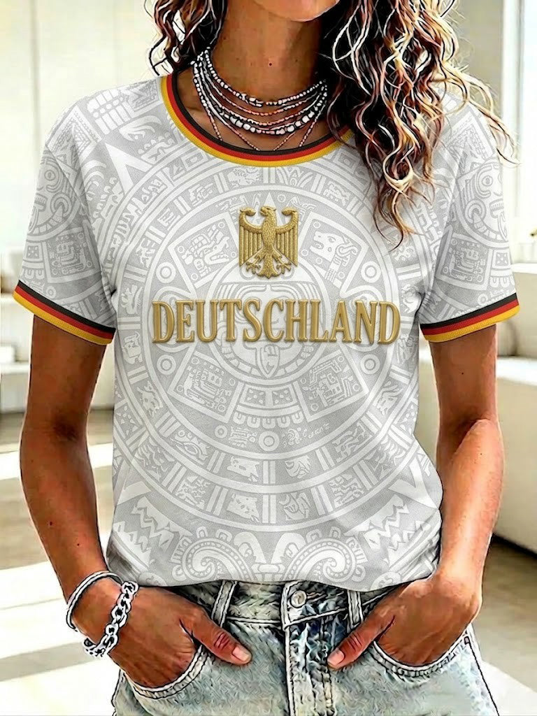 Damen-Fußball-T-Shirt mit Deutschland-Print
