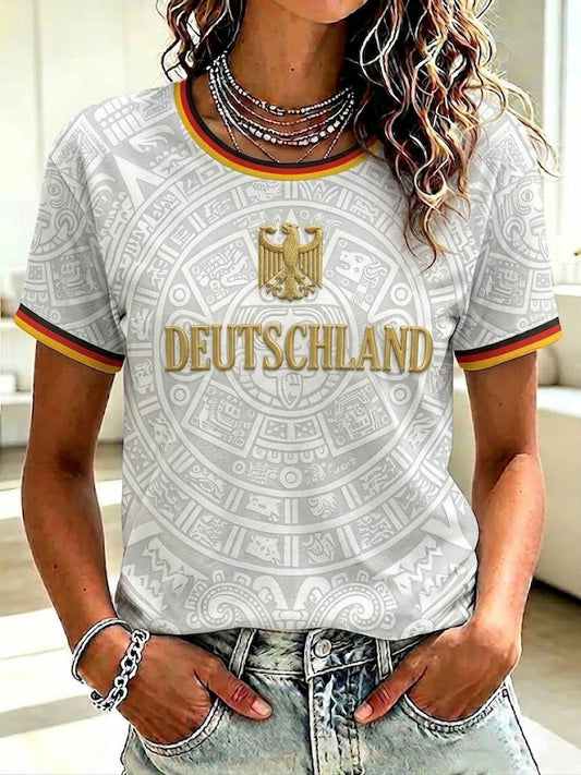 Damen-Fußball-T-Shirt mit Deutschland-Print