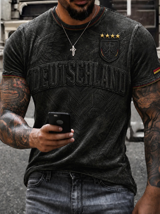 Herren-Fußballfan-T-Shirt mit Deutschland-Print