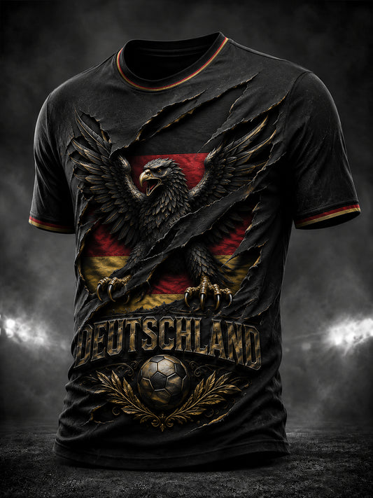 Herren Deutschland Adler Fußball Bedrucktes T-Shirt