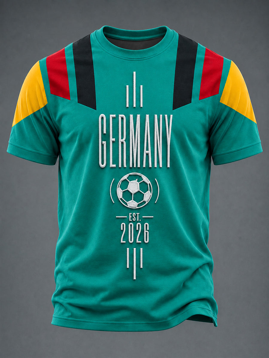Herren-Fußballfan-T-Shirt Deutschland 2026 bedruckt