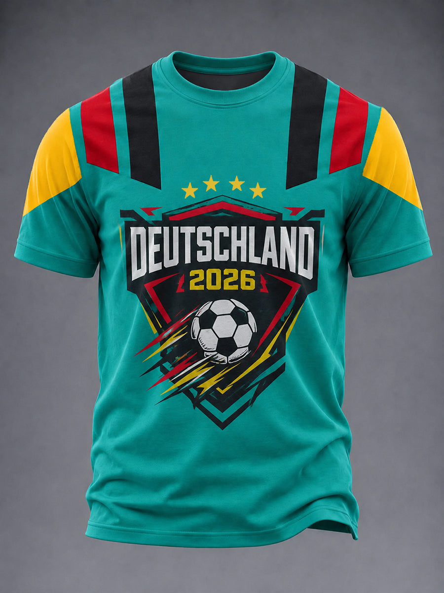Herren-Fußballfan-T-Shirt Deutschland 2026 bedruckt