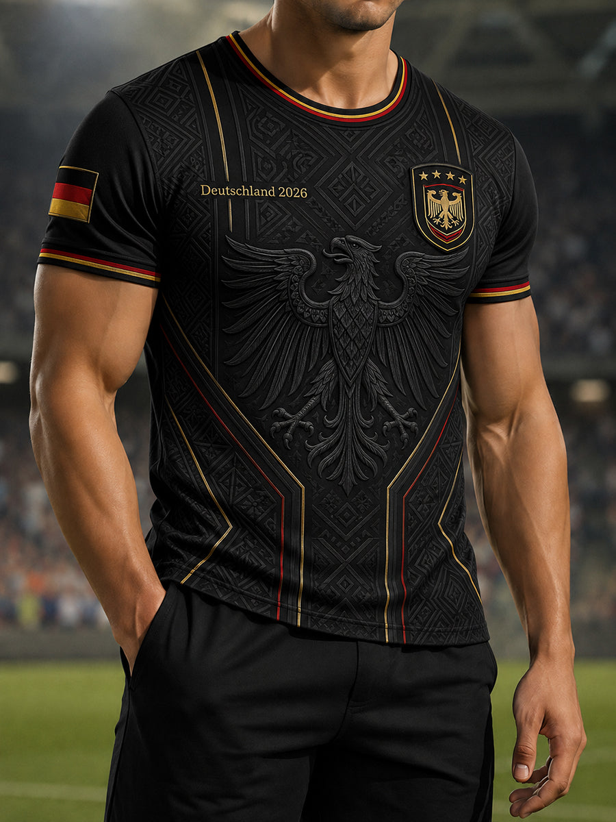 Herren-T-Shirt mit deutschem Fußballfan-Print