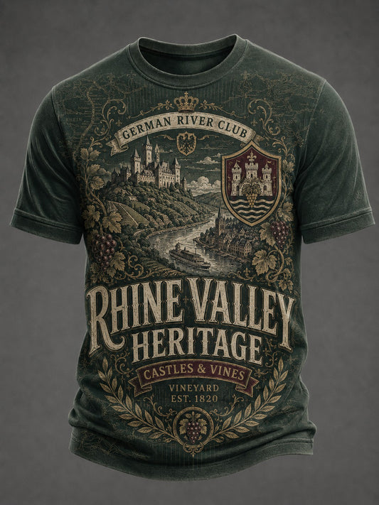 Deutschland Rhein tal Bedrucktes T-Shirt für Männer