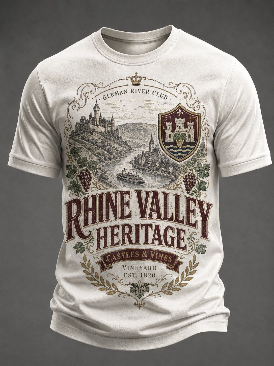 Herren-T-Shirt mit Rheintal-Print, Deutschland