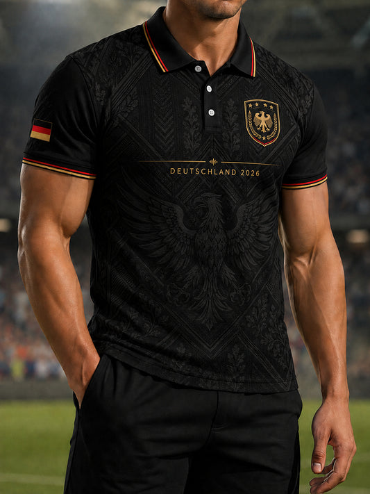 Deutsches Fußball-Fan-Print-Shirt für Männer
