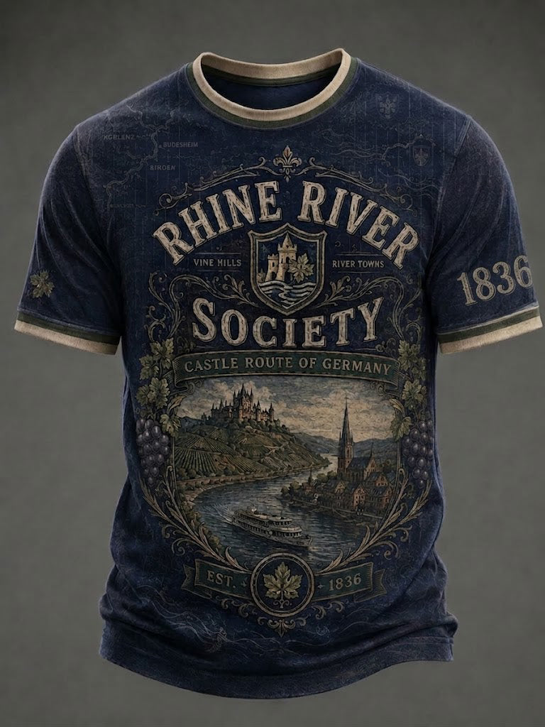 Herren-T-Shirt mit Rheintal-Print, Deutschland