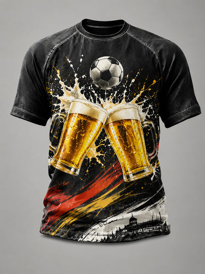 Männer deutscher Fußball und Bier Prost Grafik T-Shirt