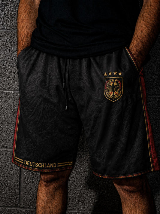 Herren-Fußball-Shorts mit Deutschland-Druck