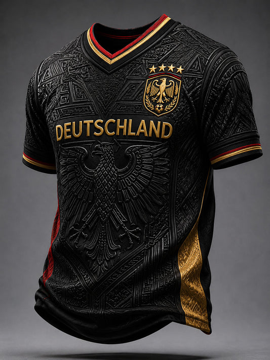 Herren-Fußball-V-Neck-T-Shirt aus Deutschland