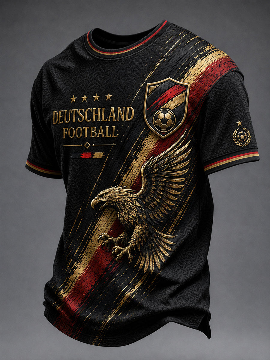 Retro-Fußballfan-Art-Print-Lässiges T-Shirt