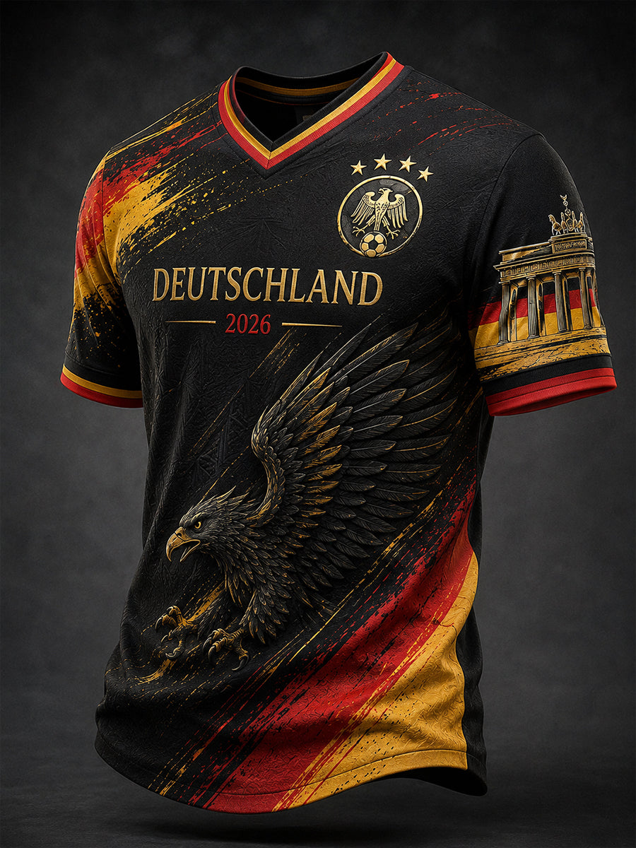 Retro-Fußballfan-Art-Print-Lässiges T-Shirt