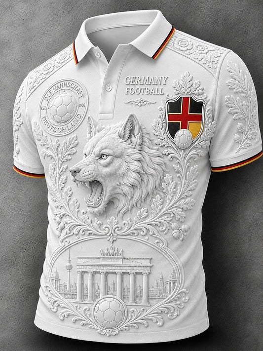 Retro-Fußballfan-Art-Print lässiges Poloshirt
