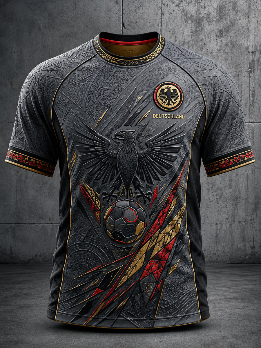 Retro-Fußballfan-Art-Print-Lässiges T-Shirt