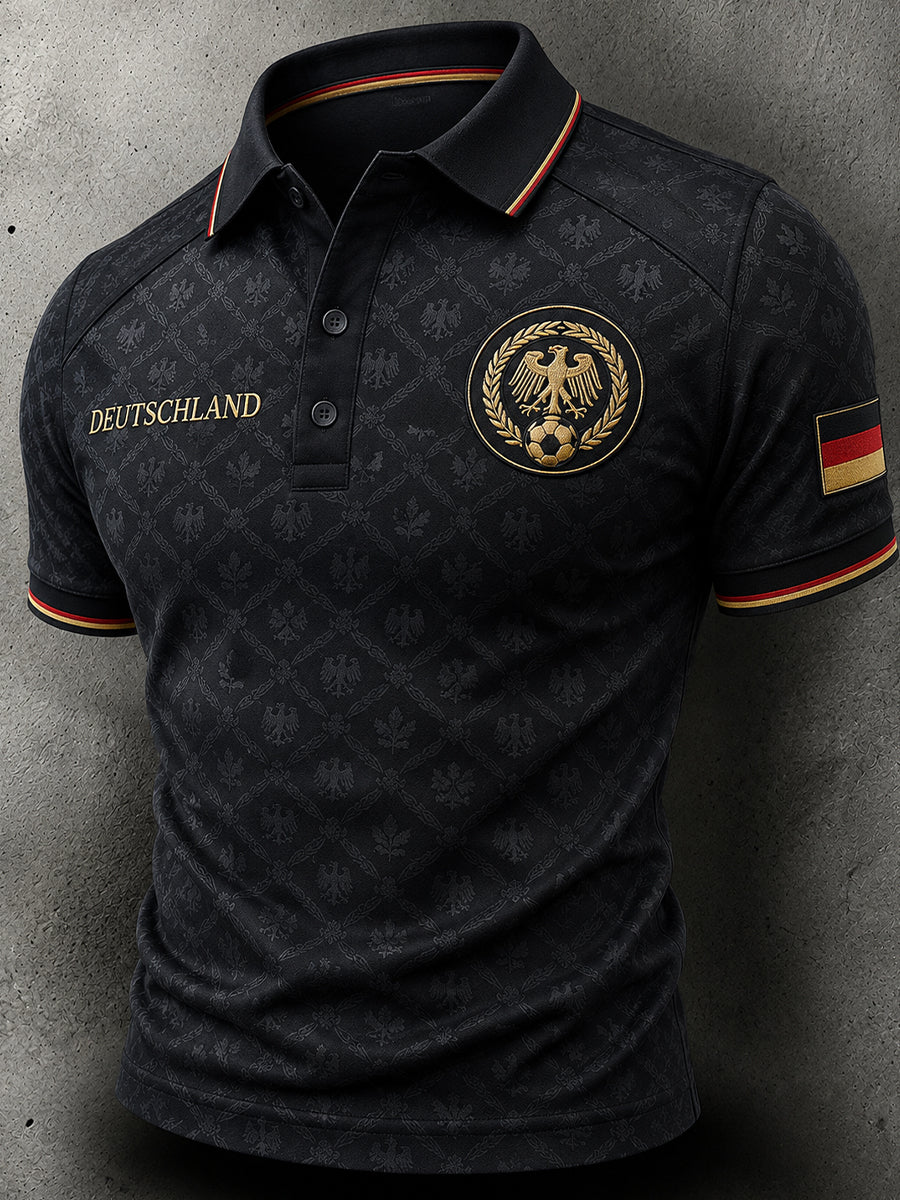 Retro-Fußballfan-Art-Print lässiges Poloshirt