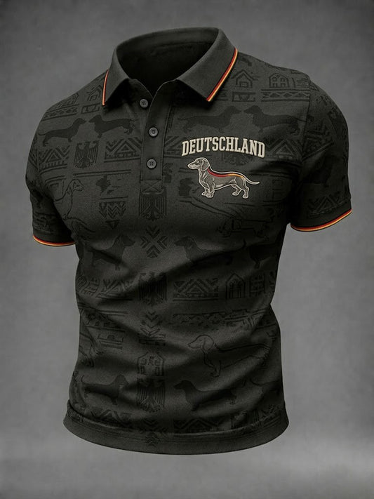 Herren-Dackel-Fußball-Print-Shirt