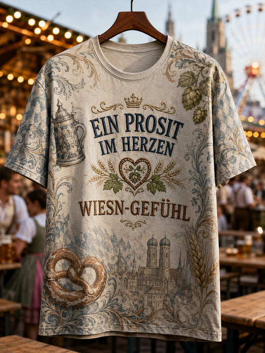 Herren-Oktoberfest-T-Shirt mit kurzen Ärmeln