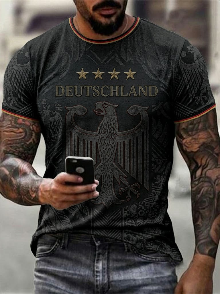 Herren-Fußball-T-Shirt mit Deutschland-Druck