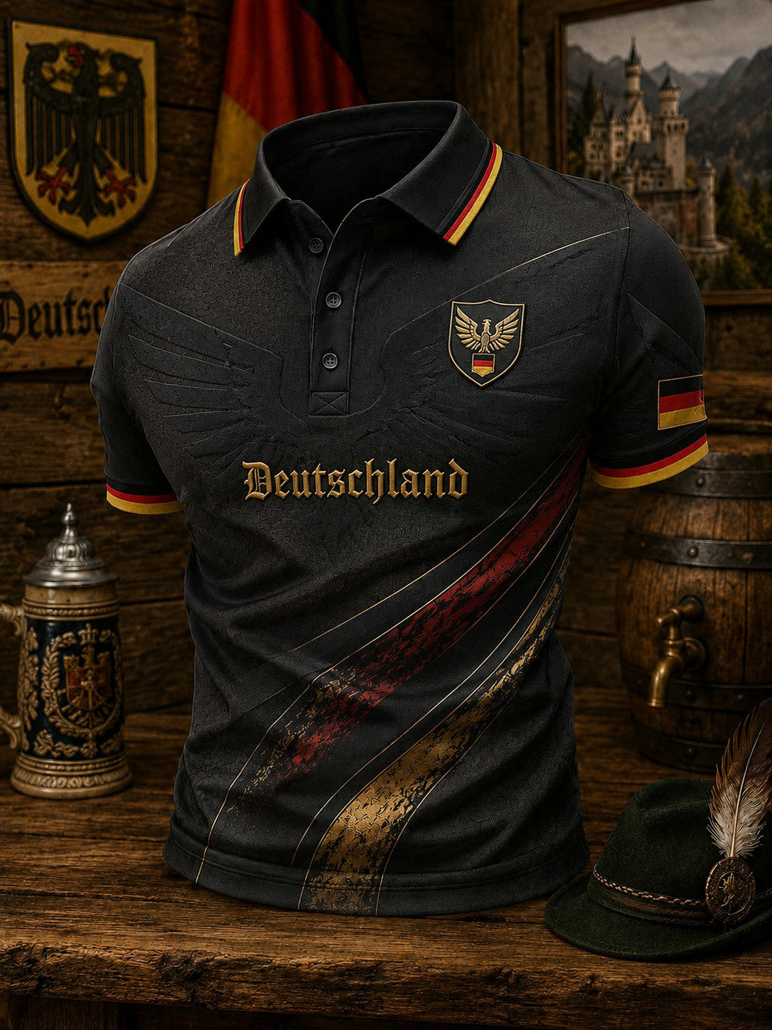 Herren-Fußballshirt mit Deutschland-Druck