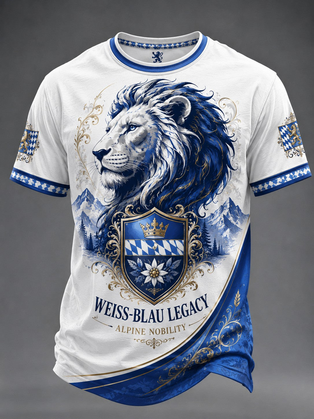 Herren-T-Shirt mit deutschem bayerischen Löwen-Print