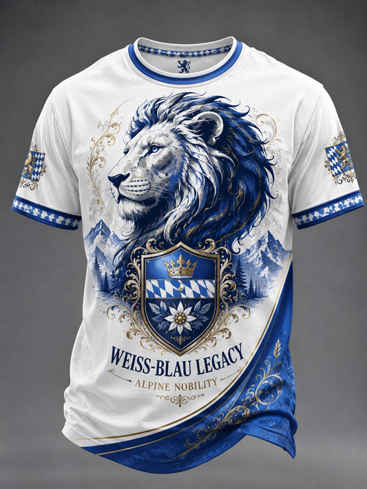 Herren-T-Shirt mit deutschem bayerischen Löwen-Print
