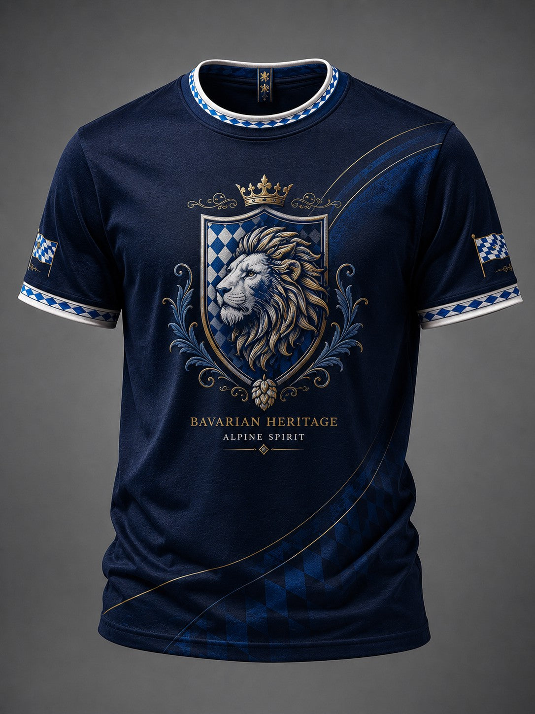 Herren-T-Shirt mit deutschem bayerischen Löwen-Print