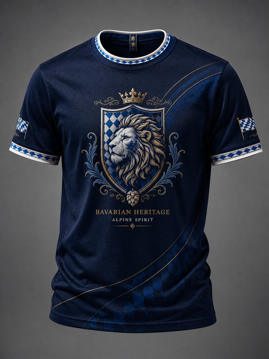 Herren-T-Shirt mit deutschem bayerischen Löwen-Print