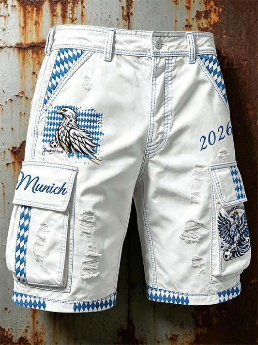 Herren-Bavarian Eagle Print Freizeit-Arbeits shorts