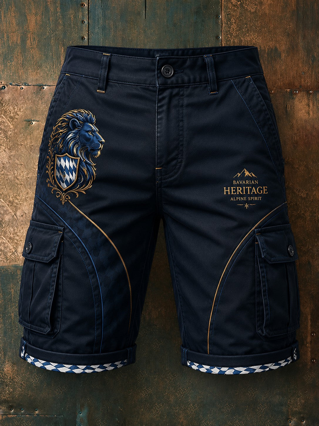 Herren-Shorts mit deutschem bayerischem Löwen-Druck