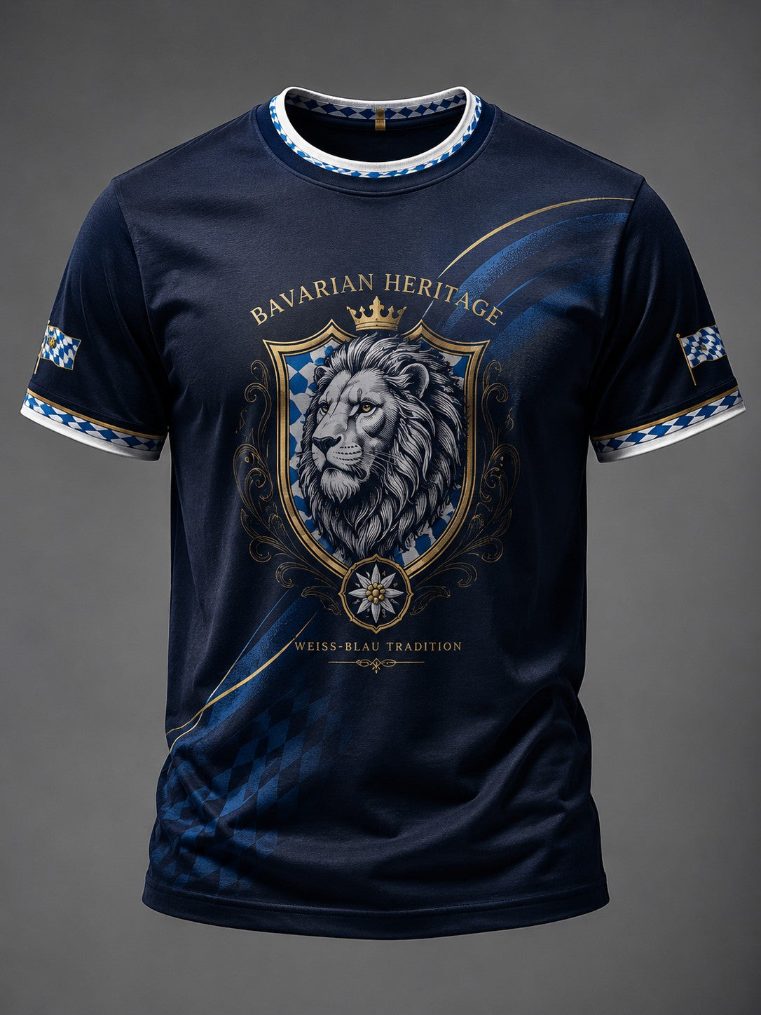 Herren-T-Shirt mit deutschem bayerischen Löwen-Print
